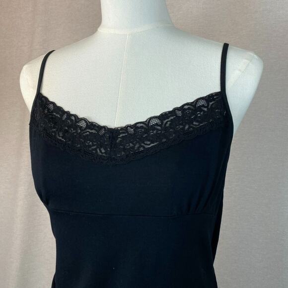 Vintage Old Navy Womens Y2K Babydoll Cami Size L Preppy Goth Grunge Fitted Lace - Picture 2 of 8